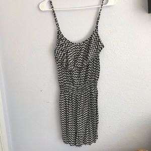 Cotton on M black and white chevron stripe romper